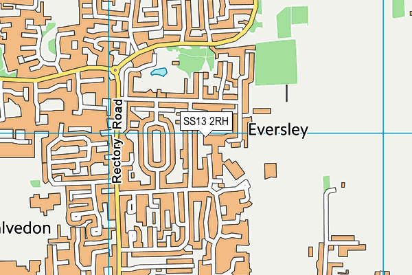 SS13 2RH map - OS VectorMap District (Ordnance Survey)