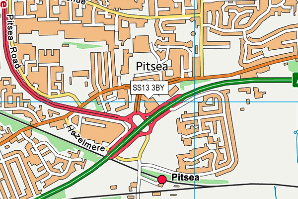 SS13 3BY map - OS VectorMap District (Ordnance Survey)