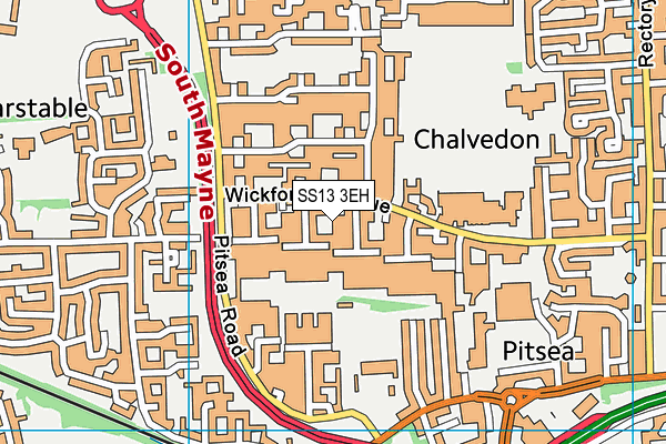 SS13 3EH map - OS VectorMap District (Ordnance Survey)