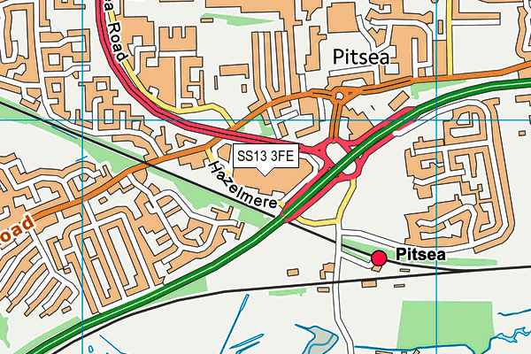 SS13 3FE map - OS VectorMap District (Ordnance Survey)