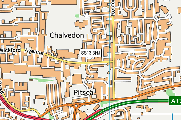 SS13 3HJ map - OS VectorMap District (Ordnance Survey)