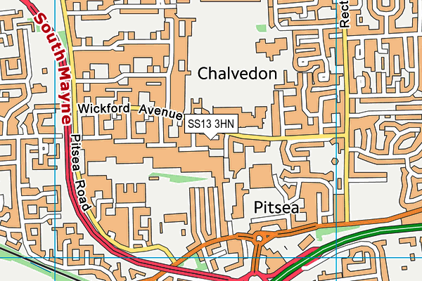 SS13 3HN map - OS VectorMap District (Ordnance Survey)