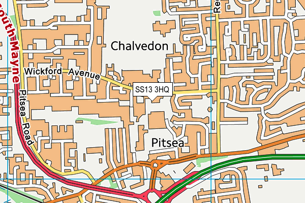 SS13 3HQ map - OS VectorMap District (Ordnance Survey)