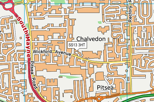 SS13 3HT map - OS VectorMap District (Ordnance Survey)