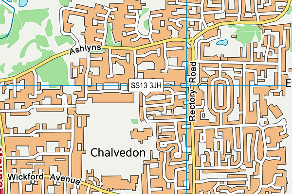 SS13 3JH map - OS VectorMap District (Ordnance Survey)