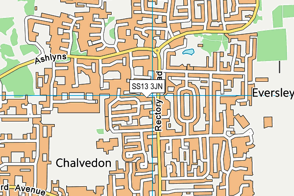 SS13 3JN map - OS VectorMap District (Ordnance Survey)