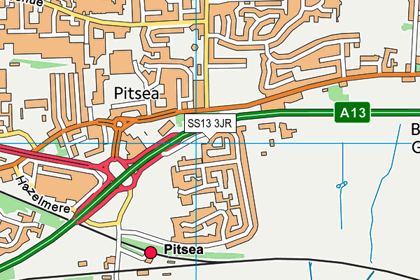 SS13 3JR map - OS VectorMap District (Ordnance Survey)