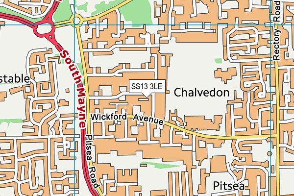 SS13 3LE map - OS VectorMap District (Ordnance Survey)