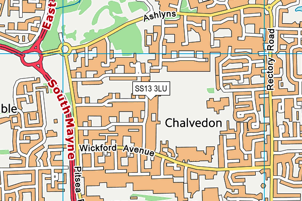 SS13 3LU map - OS VectorMap District (Ordnance Survey)