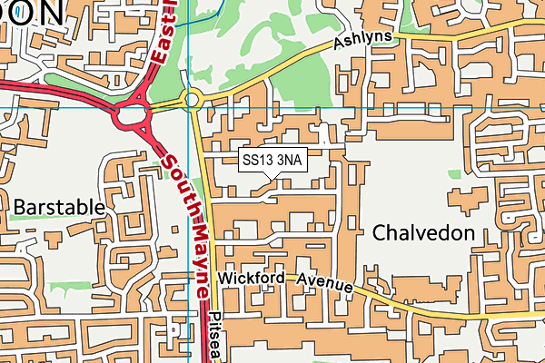 SS13 3NA map - OS VectorMap District (Ordnance Survey)