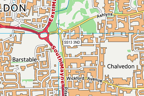 SS13 3ND map - OS VectorMap District (Ordnance Survey)