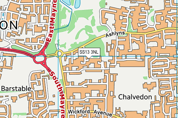 SS13 3NL map - OS VectorMap District (Ordnance Survey)