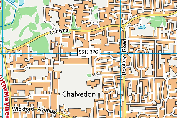 SS13 3PG map - OS VectorMap District (Ordnance Survey)