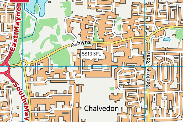 SS13 3PL map - OS VectorMap District (Ordnance Survey)