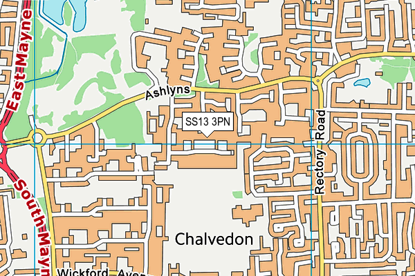 SS13 3PN map - OS VectorMap District (Ordnance Survey)