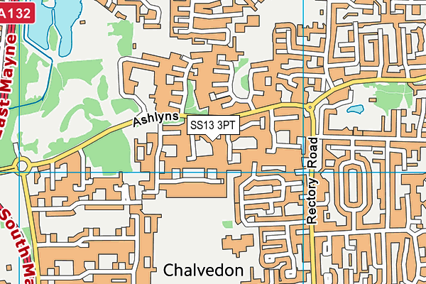 SS13 3PT map - OS VectorMap District (Ordnance Survey)