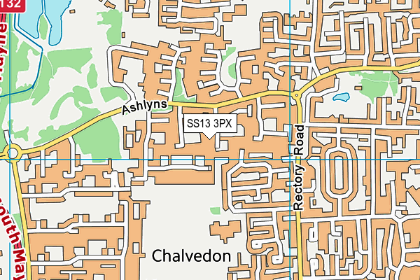 SS13 3PX map - OS VectorMap District (Ordnance Survey)