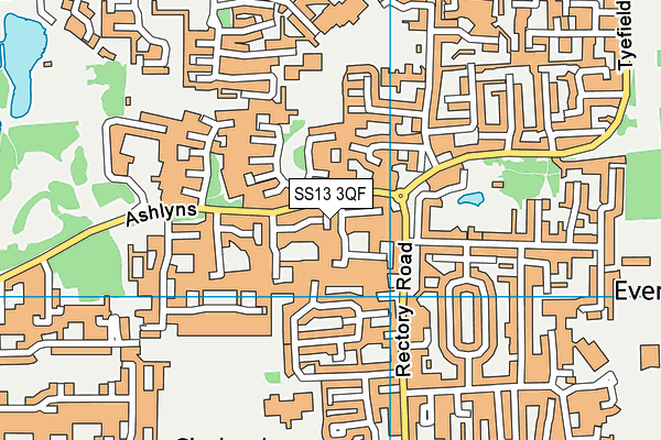 SS13 3QF map - OS VectorMap District (Ordnance Survey)