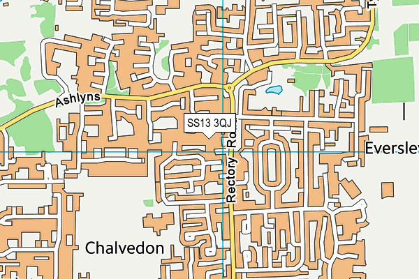 SS13 3QJ map - OS VectorMap District (Ordnance Survey)