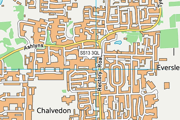 SS13 3QL map - OS VectorMap District (Ordnance Survey)