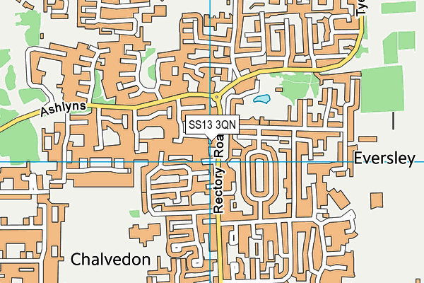 SS13 3QN map - OS VectorMap District (Ordnance Survey)