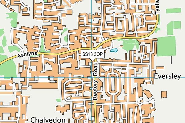 SS13 3QP map - OS VectorMap District (Ordnance Survey)