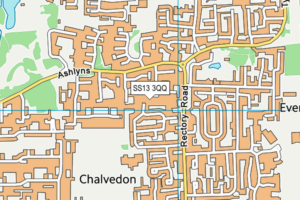 SS13 3QQ map - OS VectorMap District (Ordnance Survey)