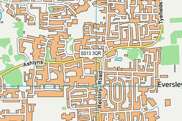 SS13 3QR map - OS VectorMap District (Ordnance Survey)