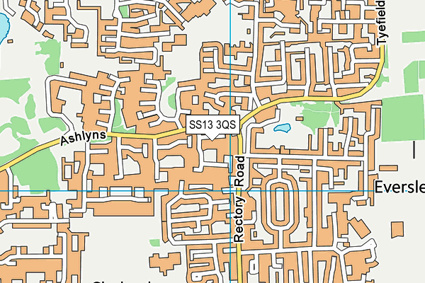 SS13 3QS map - OS VectorMap District (Ordnance Survey)