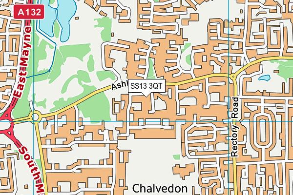 SS13 3QT map - OS VectorMap District (Ordnance Survey)