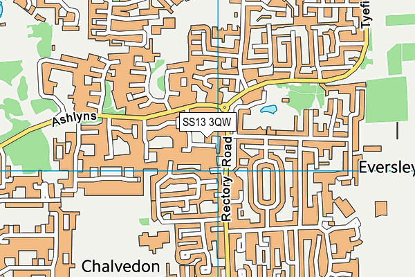 SS13 3QW map - OS VectorMap District (Ordnance Survey)