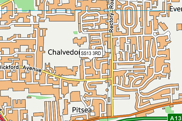 SS13 3RD map - OS VectorMap District (Ordnance Survey)