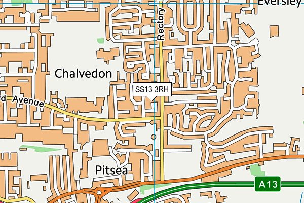 SS13 3RH map - OS VectorMap District (Ordnance Survey)