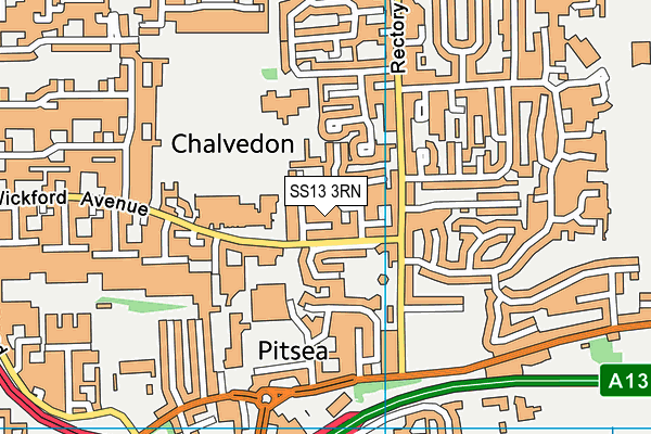 SS13 3RN map - OS VectorMap District (Ordnance Survey)