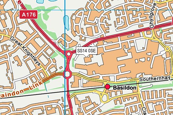 SS14 0SE map - OS VectorMap District (Ordnance Survey)