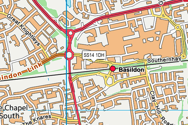 SS14 1DH map - OS VectorMap District (Ordnance Survey)