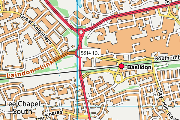 Snap Fitness (Basildon) map (SS14 1DJ) - OS VectorMap District (Ordnance Survey)