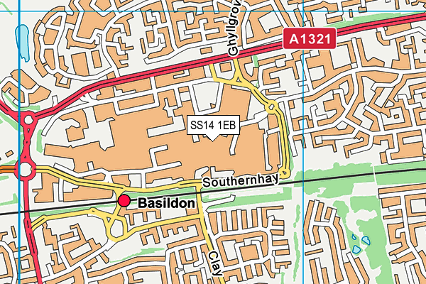 Gym4all (Basildon) (Closed) map (SS14 1EB) - OS VectorMap District (Ordnance Survey)