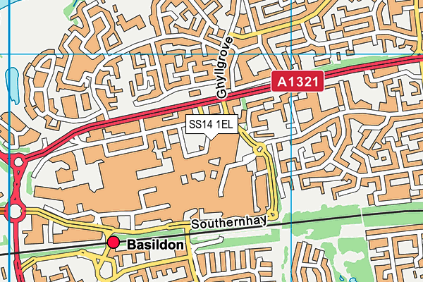 SS14 1EL map - OS VectorMap District (Ordnance Survey)