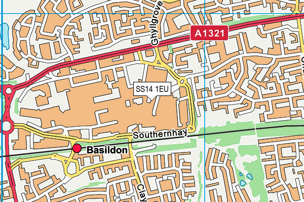Puregym (Basildon) map (SS14 1EU) - OS VectorMap District (Ordnance Survey)