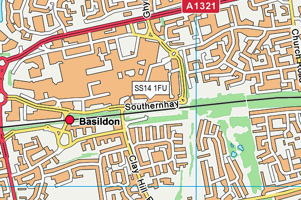 SS14 1FU map - OS VectorMap District (Ordnance Survey)