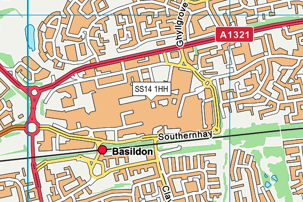 SS14 1HH map - OS VectorMap District (Ordnance Survey)