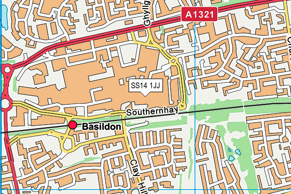 SS14 1JJ map - OS VectorMap District (Ordnance Survey)