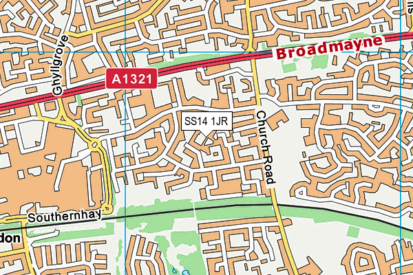 SS14 1JR map - OS VectorMap District (Ordnance Survey)