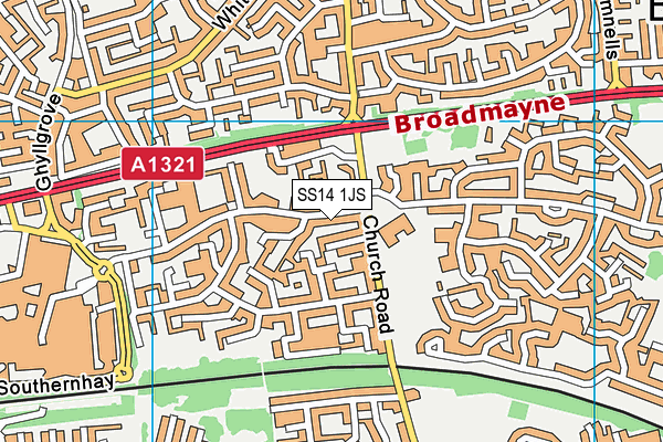 SS14 1JS map - OS VectorMap District (Ordnance Survey)