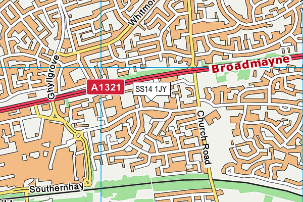 SS14 1JY map - OS VectorMap District (Ordnance Survey)