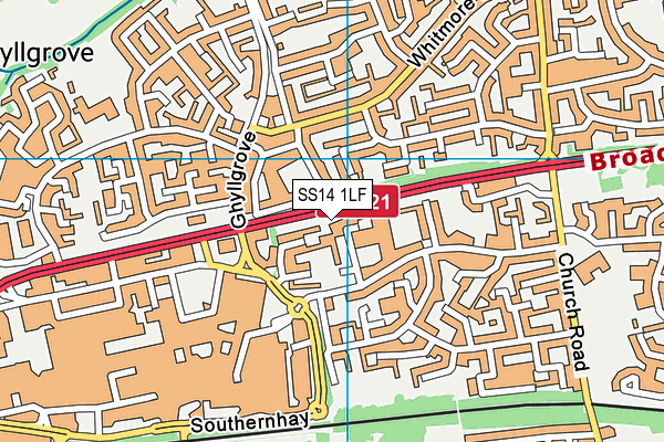 SS14 1LF map - OS VectorMap District (Ordnance Survey)