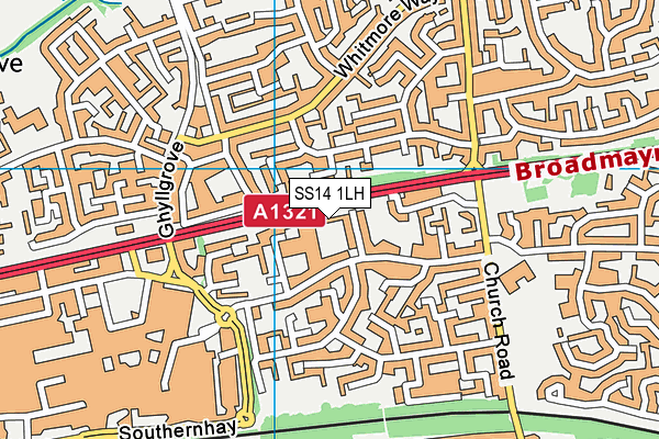 SS14 1LH map - OS VectorMap District (Ordnance Survey)