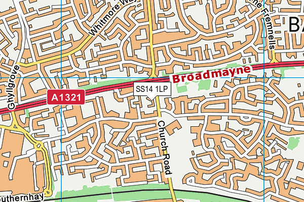 SS14 1LP map - OS VectorMap District (Ordnance Survey)