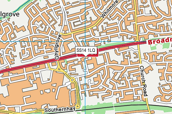 SS14 1LQ map - OS VectorMap District (Ordnance Survey)